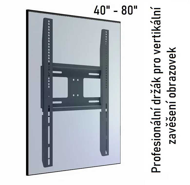 EDBAK PWB-3 je nástenný držiak pre vertikálne zavesenie monitorov a televízorov (zavesenie obrazovky na šírku) Nástenný držiak pre vertikálne zavesenie TV monitoru displeje Edbak PWB3