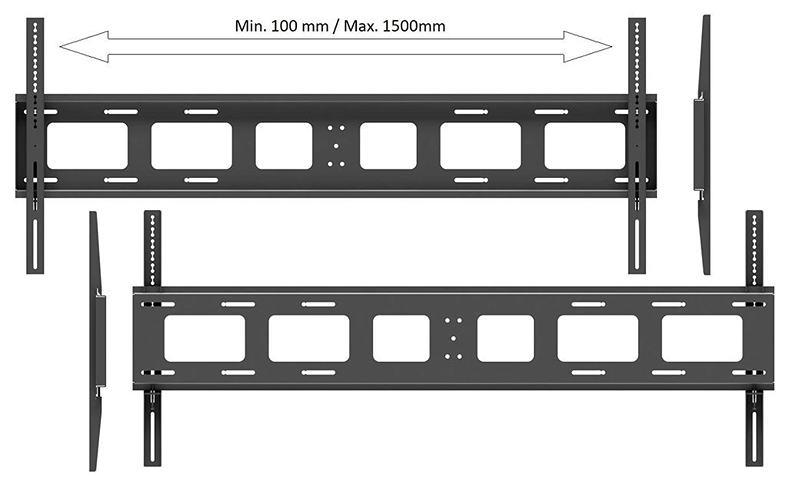 Fixný držiak na Tv monitor displej 85-136 palcov, nosnosť 135 kg Edbak XWM110