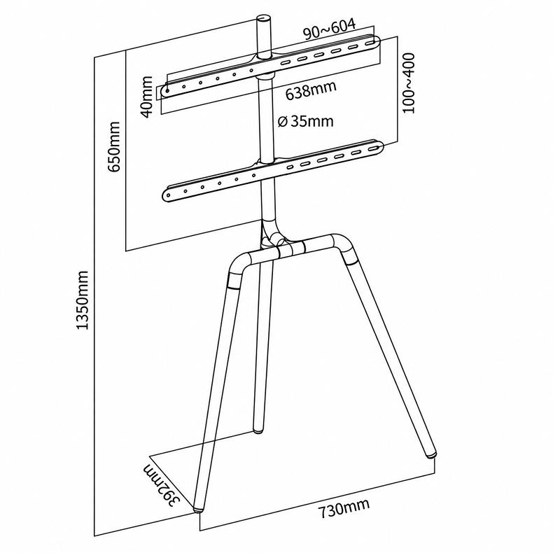 Tv stolík s otáčaním Tv Ergosolid Tritonix W