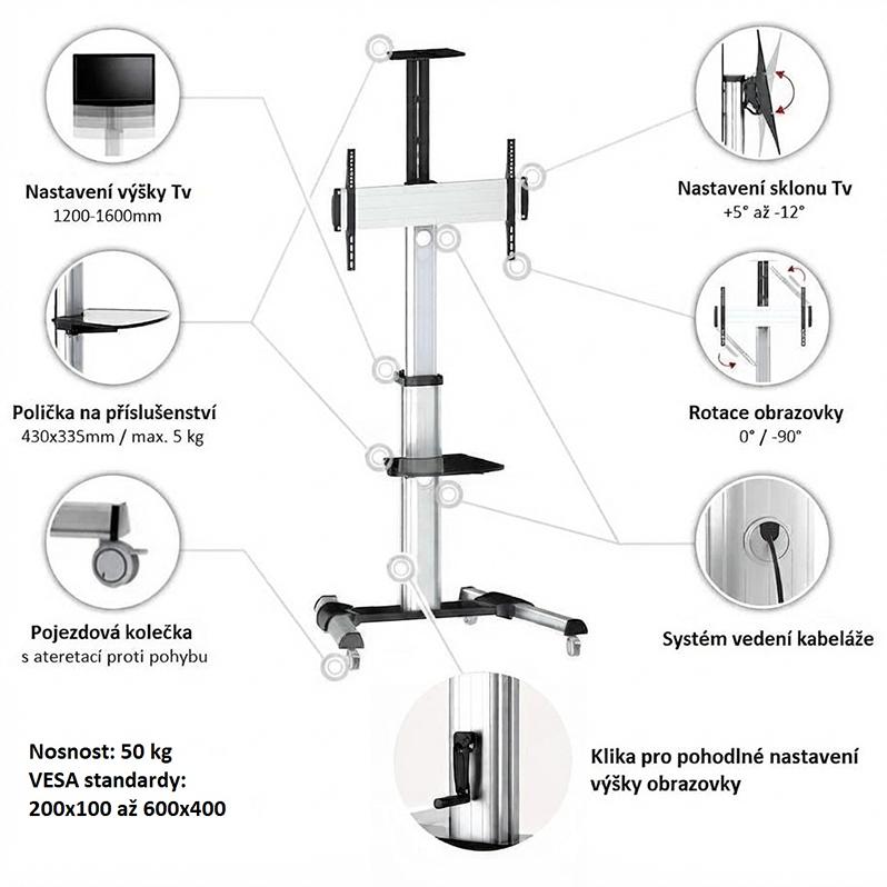 TV stojan Fiber Mounts Alum70