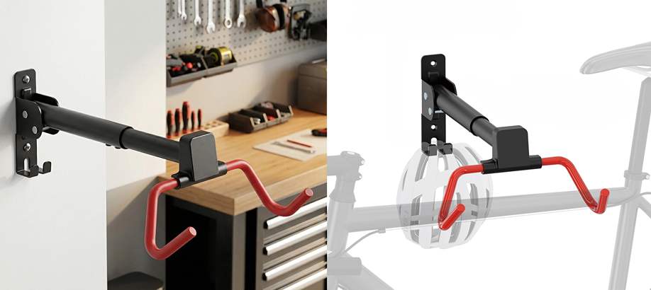 Nastavitelný nástěnný držák kol s měkkým povrchem pro ochranu rámu Fiber Mounts DNK10