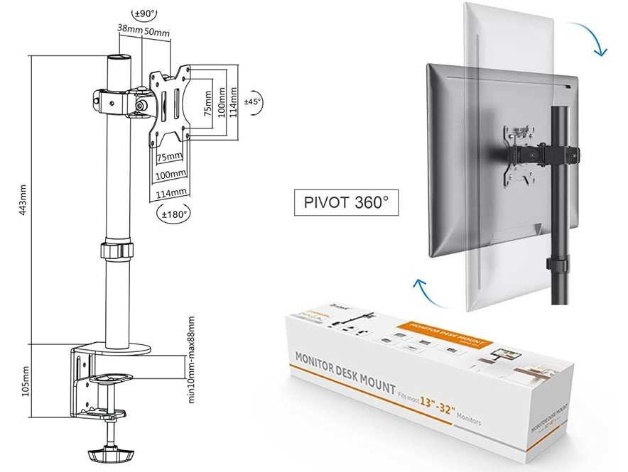 Stolný držiak na monitor alebo televíziu Fiber Mounts FM122
