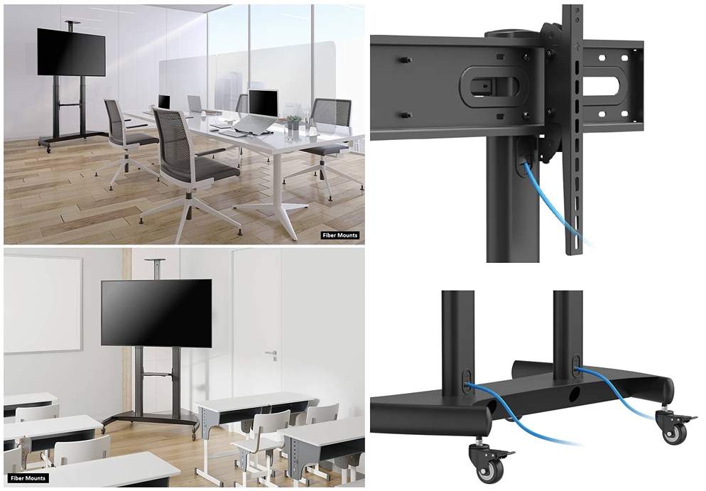Prezentačný reklamný stojan na televízie a monitory ideálny na výstavy a konferencie Fiber Mounts Legend