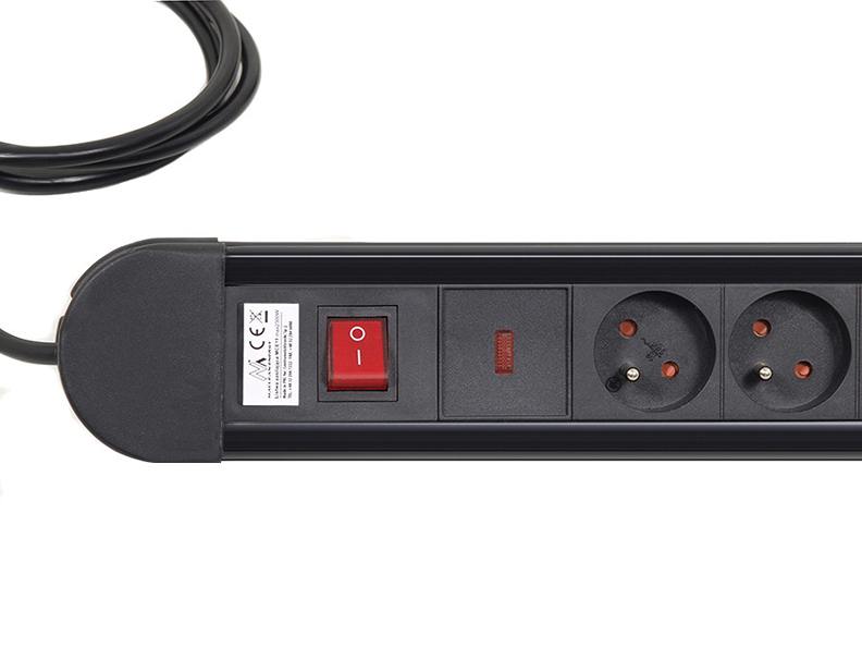 Prepäťová ochrana 8 zásuviek 2300W dĺžka kábla 150cm Fiber M1CE1