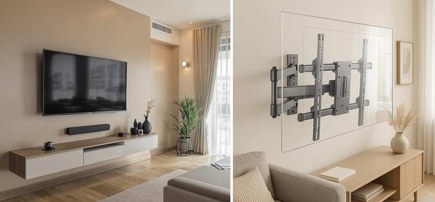 Televízny držiak kvalitnej robustnej konštrukcie Fiber Mounts RAPTOR