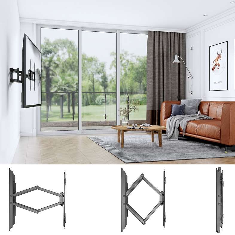 Kvalitný výsuvný otočný aj sklopný držiak na televíziu Fiber Mounts Solid-1