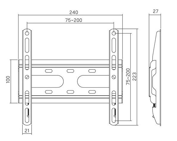 Fiber Novelty C11F držiak na TV/monitor, VESA 75x75 až 200x200, nosnosť 45 kg