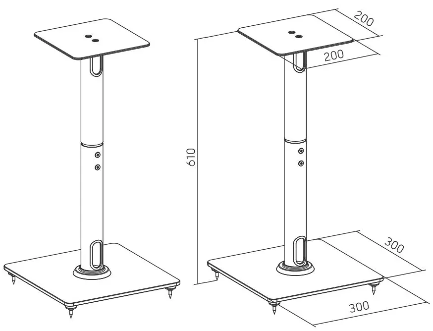 Rozmery podlahových stojanov na repro Fiber Novelty FN61B