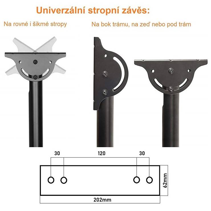 Systém pre skryté vedenie kabeláže stropným držiakom TV Fiber Novelty T1410