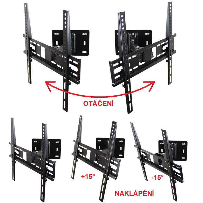 Držiak Tv pre uchytenie na stenu, otočný a sklopný, nastavenie vzdialenosti Fiber Mounts FM049