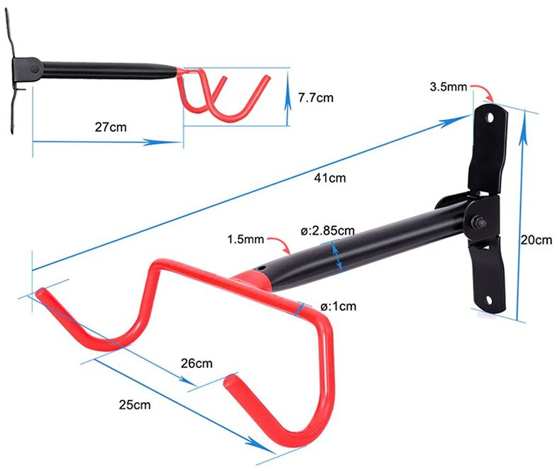 Rozmery držiaka bicykla Fiber Mounts M4C30