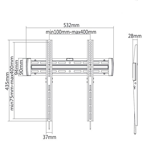 Nástenný držiak pre fixné zavesenie Tv 32-55" - Fiber Mounts M6C43