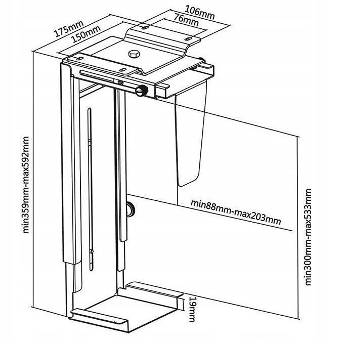Fiber Mounts M7C13B držiak na PC tower