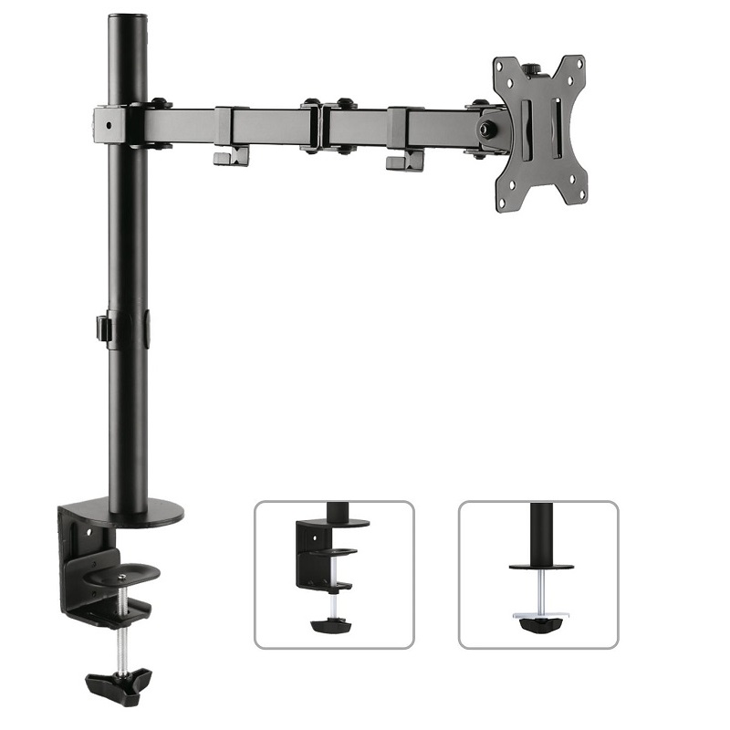 Kvalitný polohovateľný stolný držiak na monitor Fiber Mounts M7C53 Vám umožní monitorom otáčať do strán, naklápať ho, vysúvať dopredu alebo zasúvať na uchytenie, výškovo polohovať.