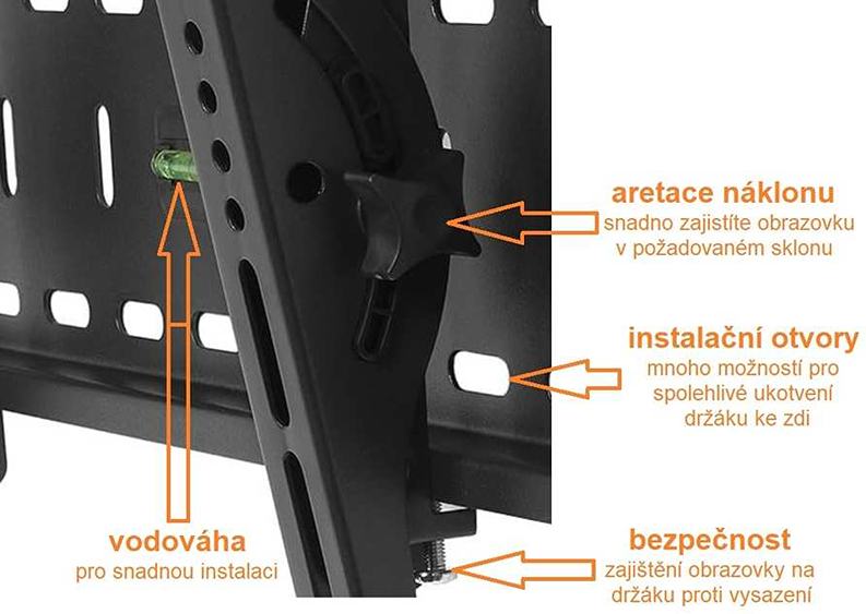 Nástenný držiak na zavesenie televízie a možností naklápania Fiber Mounts M7C78