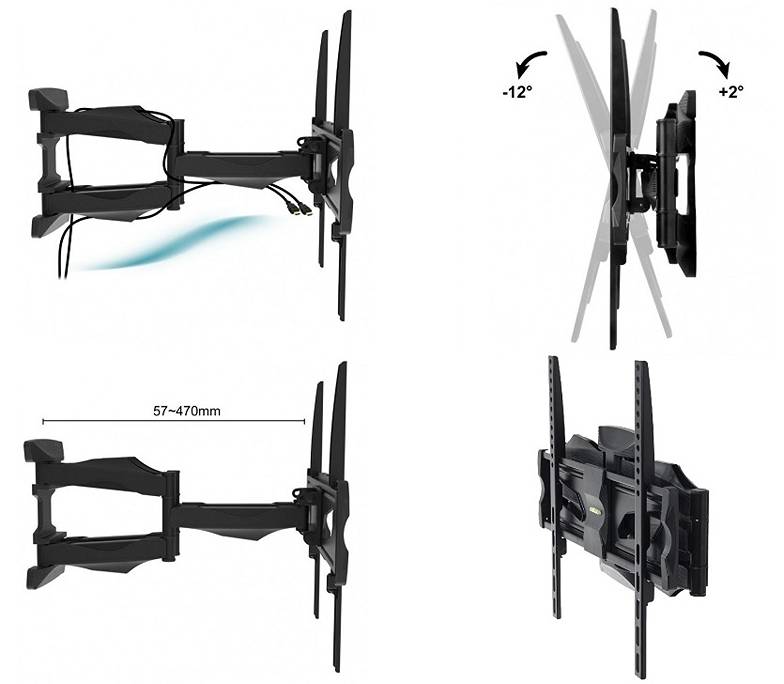 Televízny držiak otočný, sklopný, výsuvný Fiber Mounts M7C81