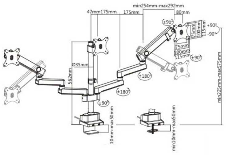 Fiber Mounts M8C11 je profesionálny polohovací stolný držiak na 3 monitory do kancelárie