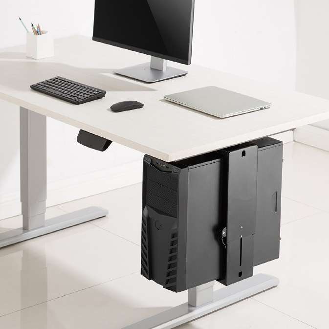 Stolný držiak na PC, prispôsobí sa veľkosti skrine, otočný, nosnosť 10kg, TOP kvalita - Fiber Mounts M8C85
