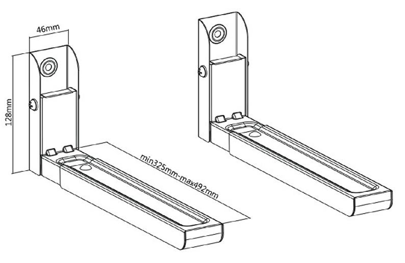 Biely držiak na mikrovlnku Fiber Mounts M9C15
