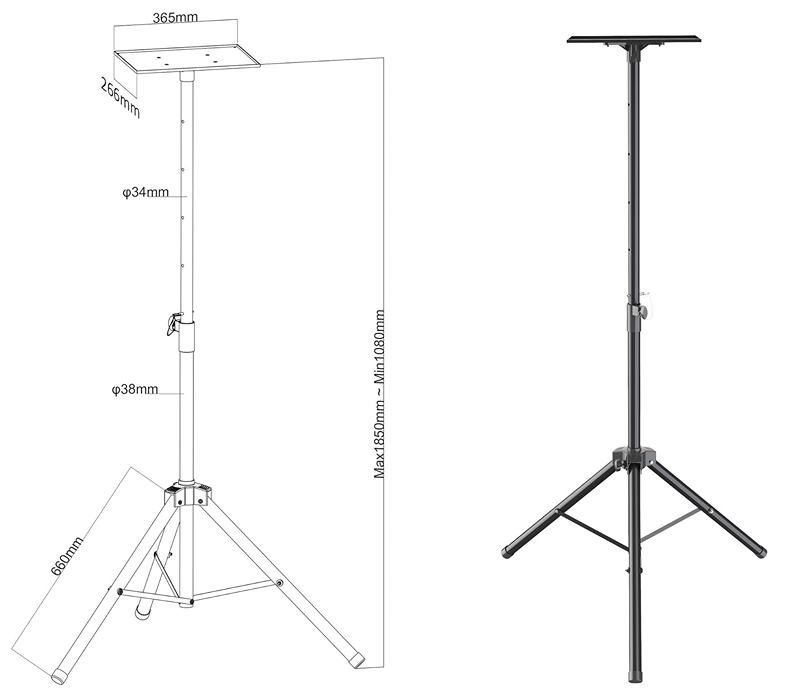 Stojan na projektor laptop Fiber Mounts M9C20