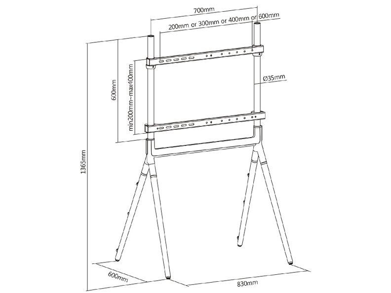 Stojan na televíziu Fiber Mounts M9C26