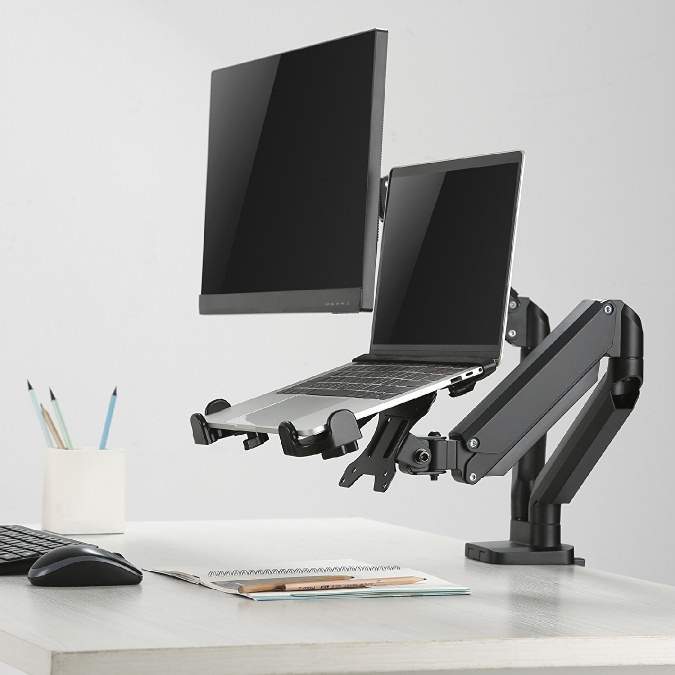 Stolový držiak na monitor a notebook alebo laptop Fiber Mounts 836F160 je plne polohovateľný