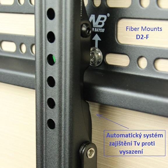 Držiak na fixné zavesenie televízie na stenu - Fiber Mounts D2-F Fixný držiak televízie s automatickou aretáciou NB D2F