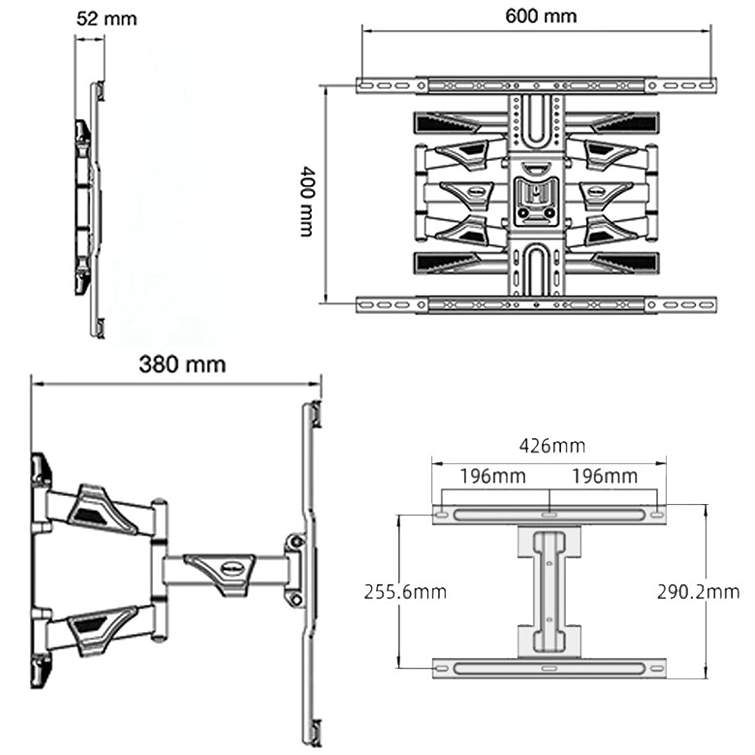 Rozmery drziaka na TV NB DF600-P6