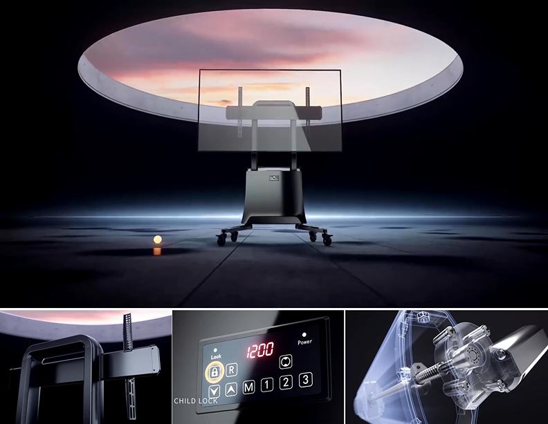 TV stolík / TV stojan NB G100B s elektrickým nastavením výšky