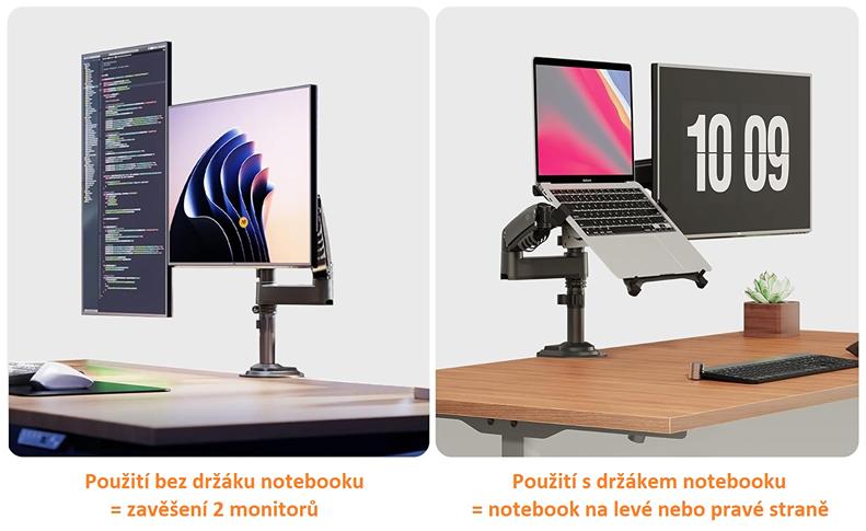 Stolový držiak na laptop / notebook a monitor NB H3-H180