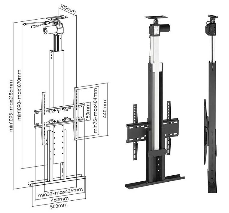 Elektrický stropný držiak Tv Fiber Mounts M9C76