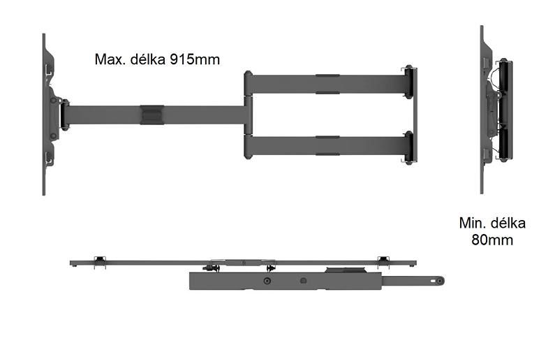 Otočný držiak na televízie Ergosolid Onyx-20