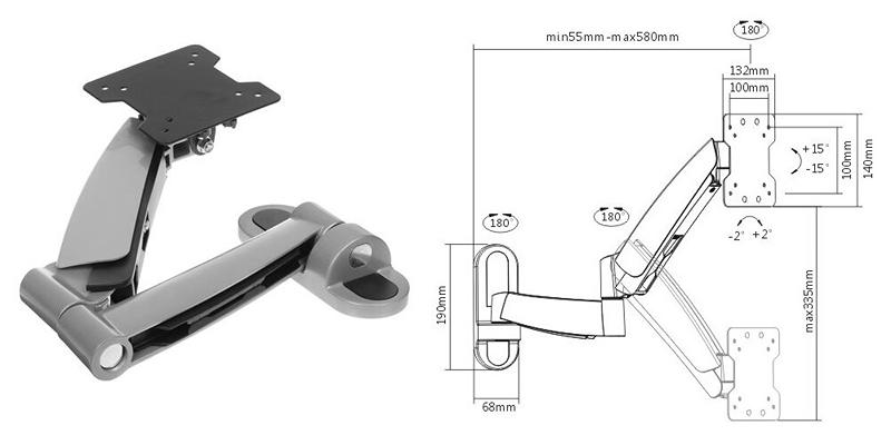Polohovateľný držiak Tv monitoru Fiber Mounts Fine1