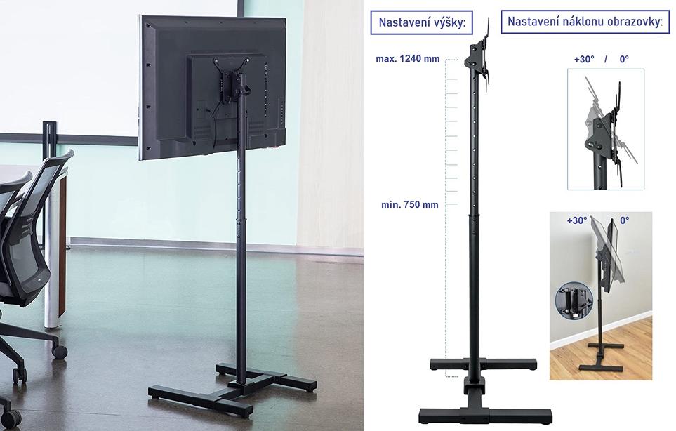 Polohovateľný podlahový stojan na TV monitor displej Fiber FM11