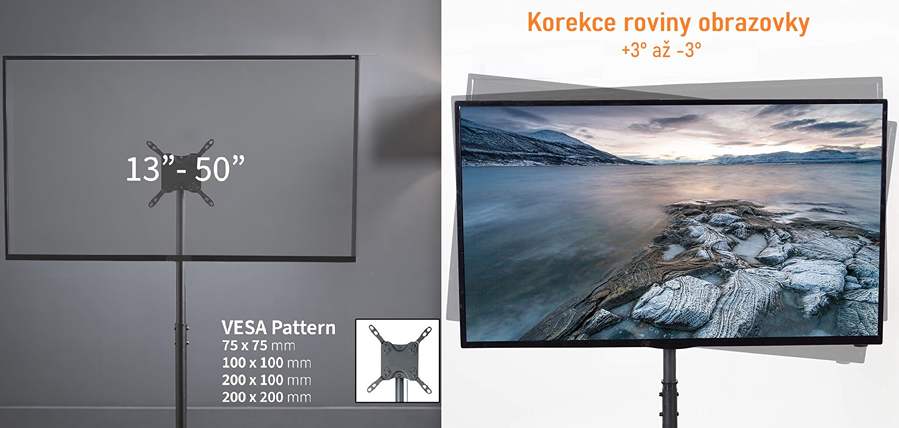 Tv stojan Fiber Mounts FM11 korekcia roviny a štandardy VESA