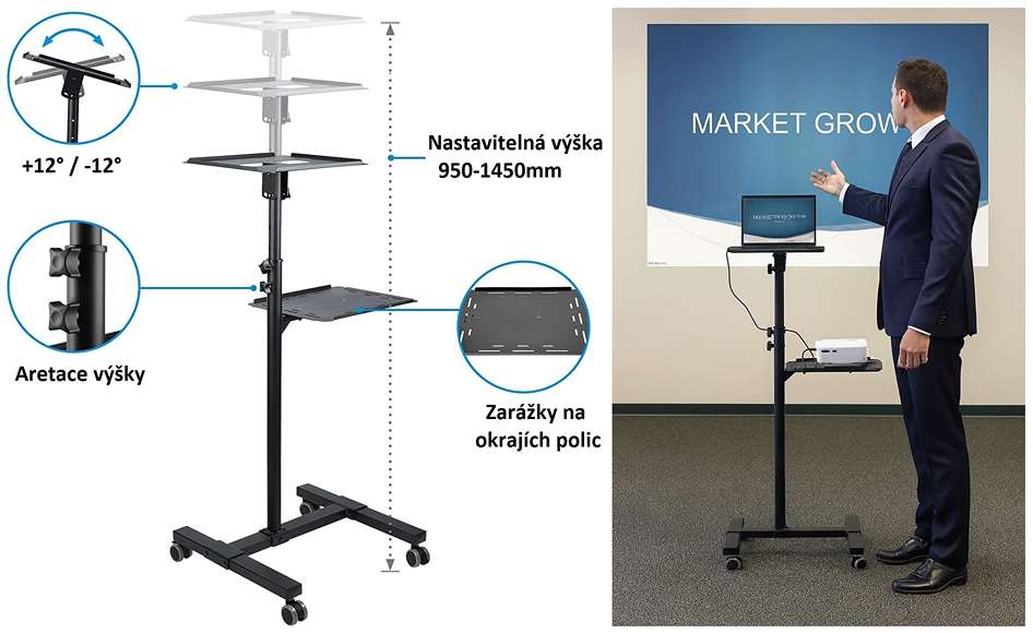 Stolík na notebook projektor Fiber Mounts Fm88