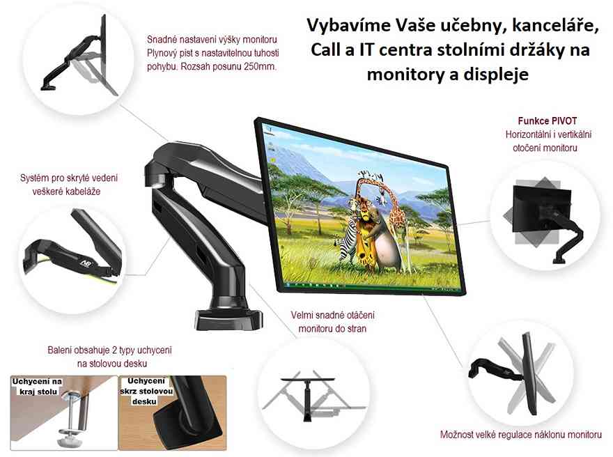 Kancelársky stolný držiak monitora NB F80B