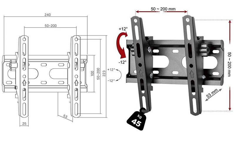 Fiber Novelty C11T držiak Tv monitora s naklápaním