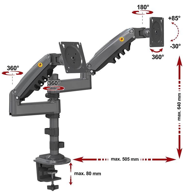 Kancelársky držiak 2 monitorov NB H180G