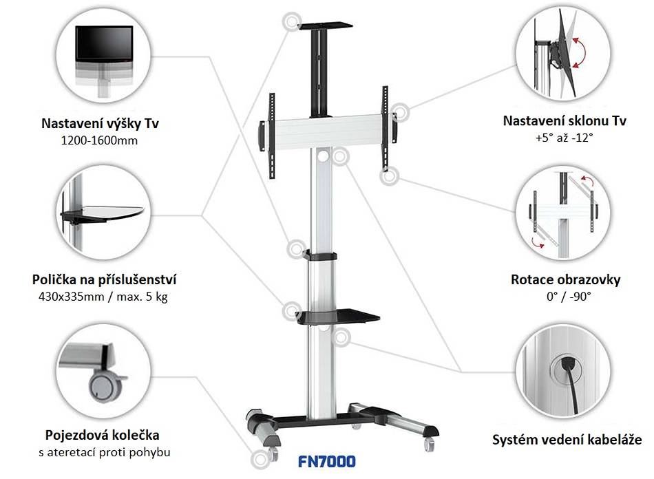 Profesionálny Tv stojan Fiber Novelty FN7000