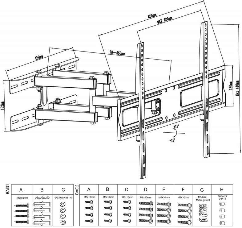 Otočný držiak televízie Fiber Mounts M7C62
