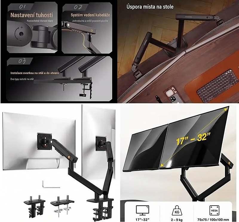 Stolový držiak na 2 monitory displeja NB A5C