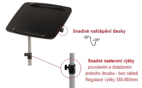 Stolík na projektor notebook Fiber Mounts M6C71