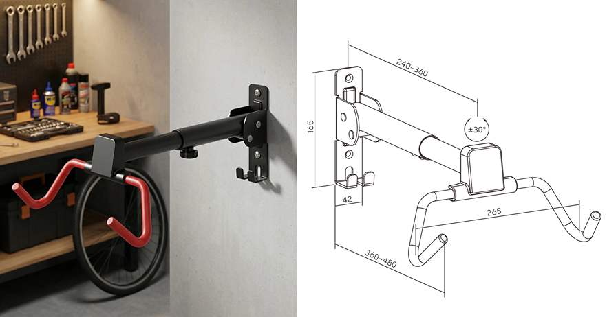 Nástenný držiak na bicykel Fiber Mounts DNK10