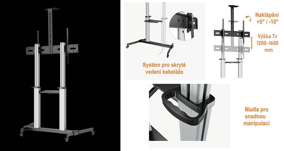 Profesionálny stojan na Tv Fiber Mounts Tenios