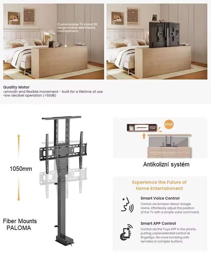 Elektrický stojan na Tv Fiber Mounts Paloma