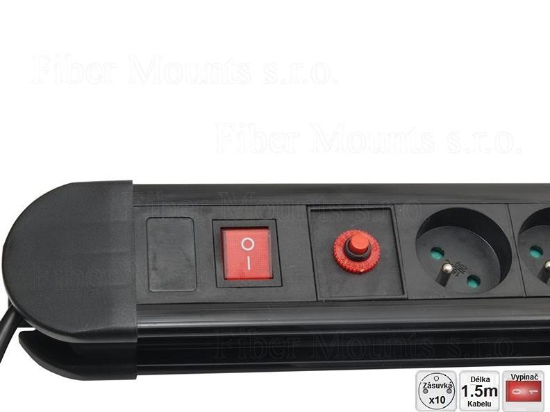 Prepäťová zásuvka 10x výstup Fiber Mounts MCE10