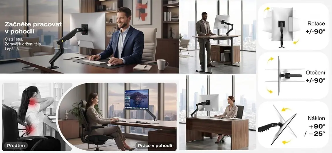 Stolový držiak na 2 monitory displeja NB A5C
