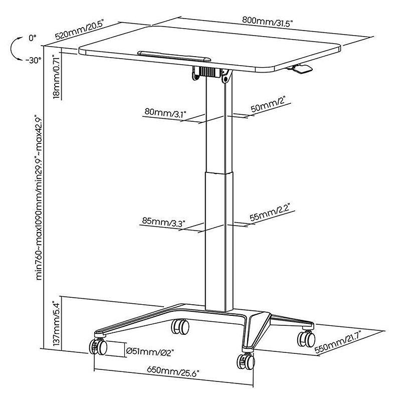 Pracovný stolík Fiber Mounts M4C53W