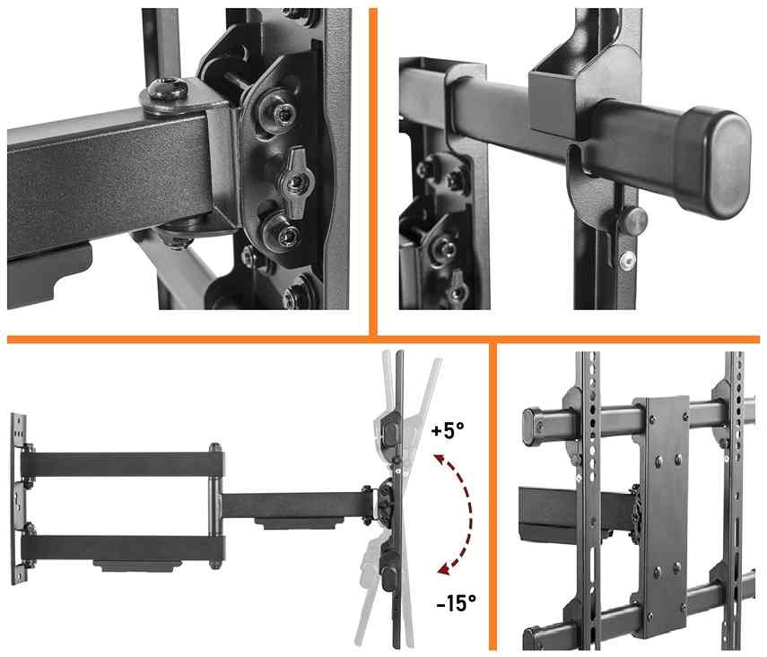 Otočný sklopný výsuvný držiak Tv Fiber Mounts Raptor